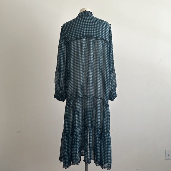 Johnny Was JADE Embroidered Eyelet Checkered Tunic Blouse Dress sz Small - Picture 5 of 5